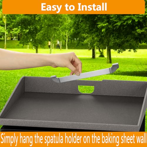ZHSX 10 Inch Griddle Spatula Holder Magnetic Design, Stainless Steel Grill Barbecue Tool Rack, Griddle Accessories for Blackstone Flat Top Griddle and Other Grill Griddles (1 Pcs) - Image 2