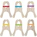 Simgoing 6 Pcs Wooden Fort Clips for Silk Montessori and Waldorf Fort Building Kit Silk Clips Giant Wooden Handmade Building for Blankets ConstructionMulticolored - Image 2