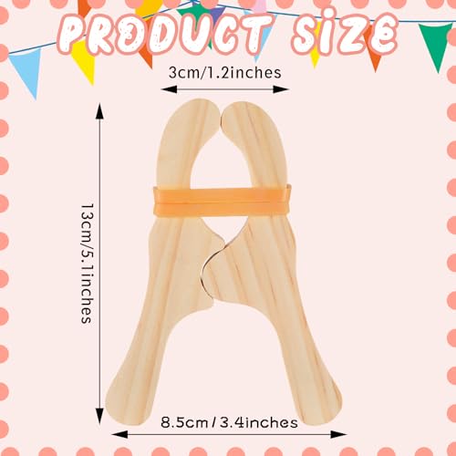 Simgoing 6 Pcs Wooden Fort Clips for Silk Montessori and Waldorf Fort Building Kit Silk Clips Giant Wooden Handmade Building for Blankets ConstructionMulticolored - Image 5