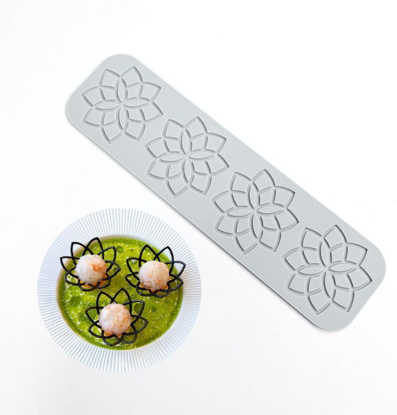 mostsom Cake Lace Embossing Mat Silicone Mold Lotus Flower Textured Fondant Impression Molds for DIY Cookies, Chocolate, Candies, Dessert Decor, Edible Baking Tools (E_ Lotus Flower) - Image 4