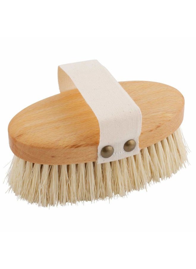 REDECKER Redecker Tampico Fiber Massage Brush, Oiled Beechwood Handle and Extra-Long Cotton Strap, 5-1/4 inches, Made in Germany  - Image 1