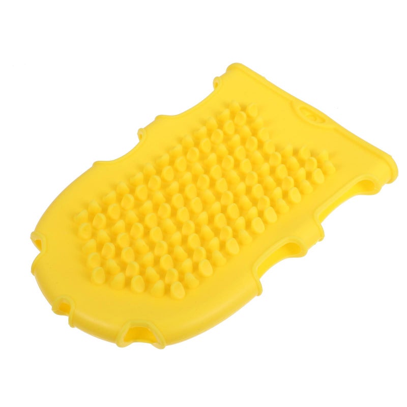 Yellow Silicone Body Scrubber Massage Glove For Shower And Spa Exfoliating Brush - Image 2