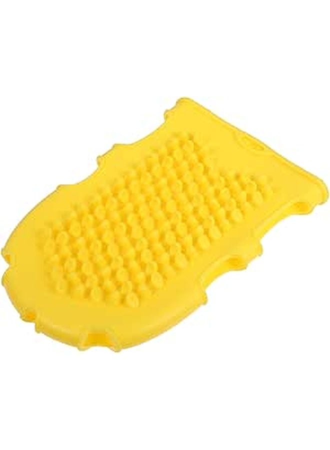 Yellow Silicone Body Scrubber Massage Glove For Shower And Spa Exfoliating Brush - Image 1