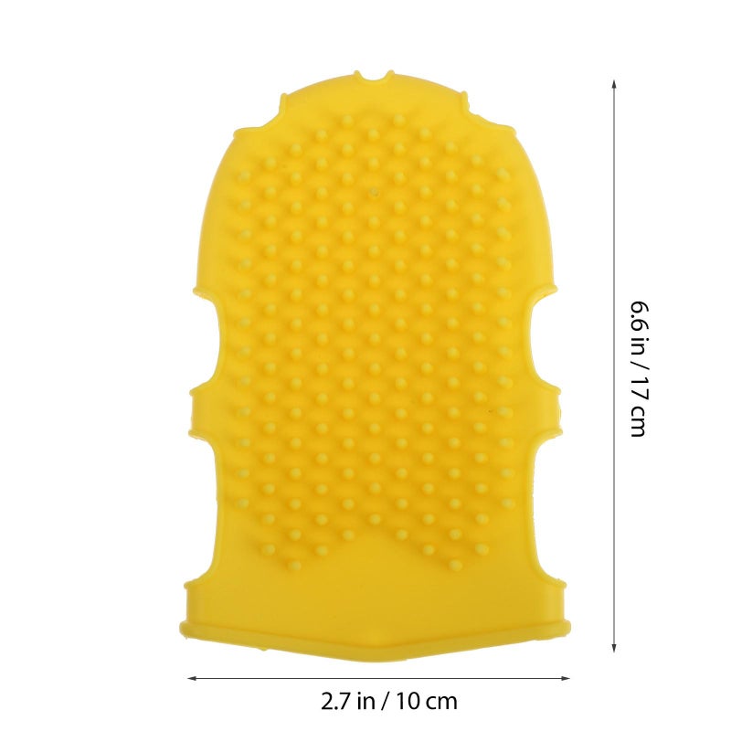 Yellow Silicone Body Scrubber Massage Glove For Shower And Spa Exfoliating Brush - Image 5