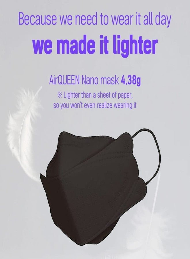 AIRQUEEN 3-Layer Nano-Filter Face Mask for Adults, Black 30 Pack, Lightweight and Breathable Face Mask, Reusable Face Mask - Image 4