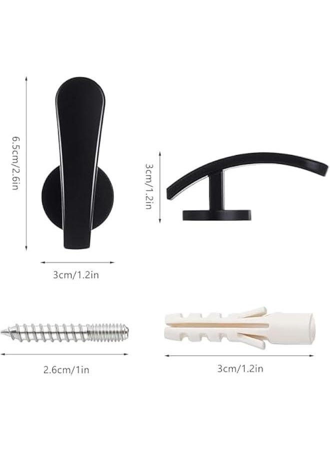 هوكور - HOOKOR 4 Pcs Curtain Holdback, Window Curtain Holdbacks, Wall Mounted Hooks Drapery Tiebacks with Screws Metal Decorative Curtain Holdbacks Decorative Window Drapery Holder Curtain Hooks (Black) - Image 1