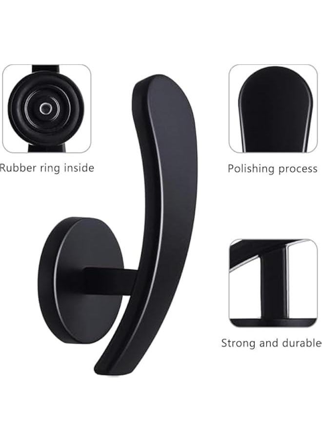 هوكور - HOOKOR 4 Pcs Curtain Holdback, Window Curtain Holdbacks, Wall Mounted Hooks Drapery Tiebacks with Screws Metal Decorative Curtain Holdbacks Decorative Window Drapery Holder Curtain Hooks (Black) - Image 1