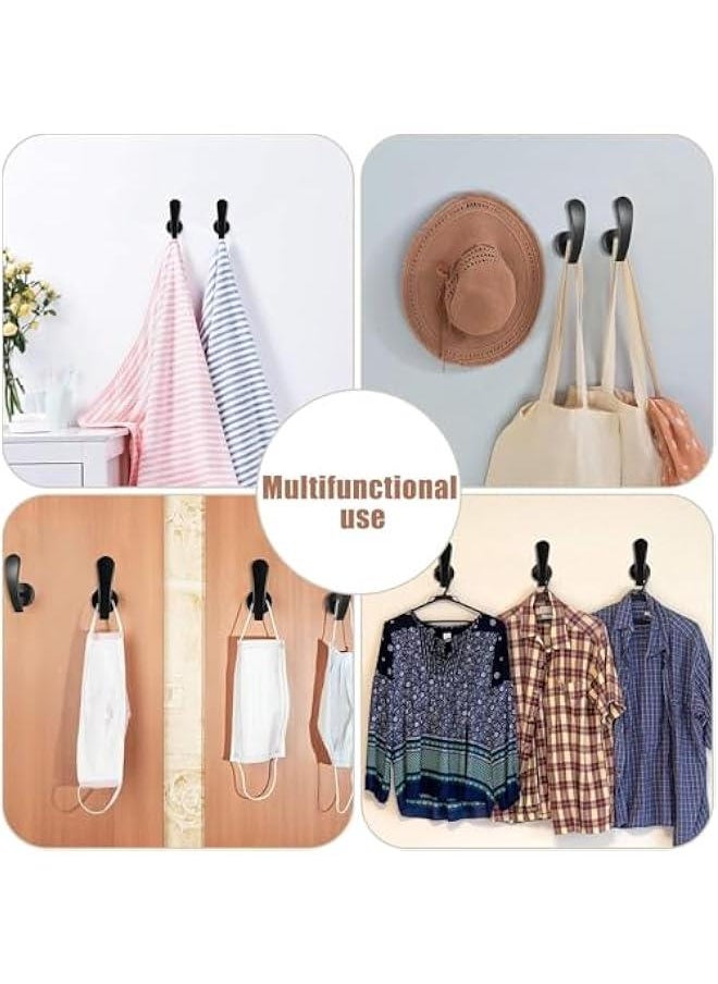 هوكور - HOOKOR 4 Pcs Curtain Holdback, Window Curtain Holdbacks, Wall Mounted Hooks Drapery Tiebacks with Screws Metal Decorative Curtain Holdbacks Decorative Window Drapery Holder Curtain Hooks (Black) - Image 1