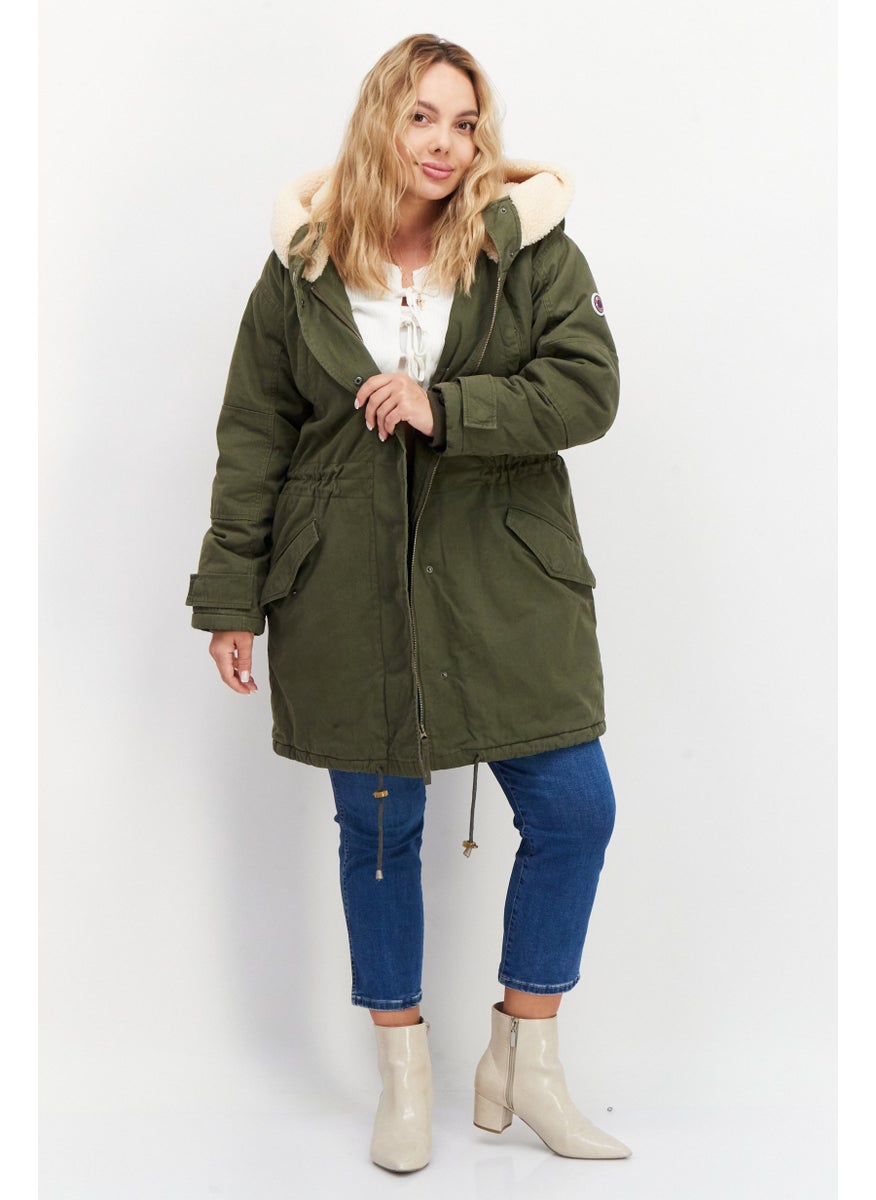 Pepe Jeans - Women Solid Puffer Jacket, Olive - Image 1
