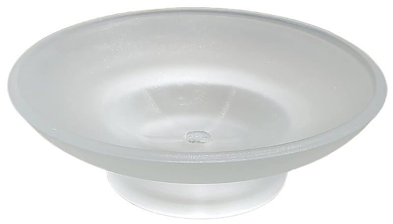 PEFKO PFK043 Table Deck Mounted Frosted Glass Soap Dish/Soap Case/Soap Holder for Bathroom/Washbasin/Kitchen (Round [ Pack of- 1 ]) - Image 1