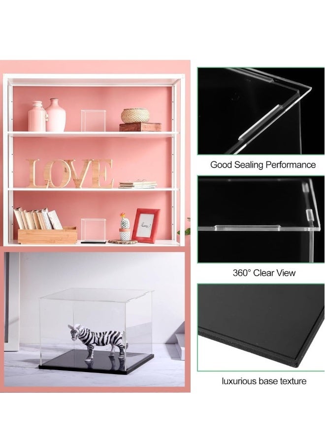 Clear Acrylic Display Case, Dustproof Protection Showcase Organizer, Self-Assembly Acrylic Box with Black Thick Base and Side Door, Suitable for Collectibles, Organization (10X10X15cm)  - Image 3