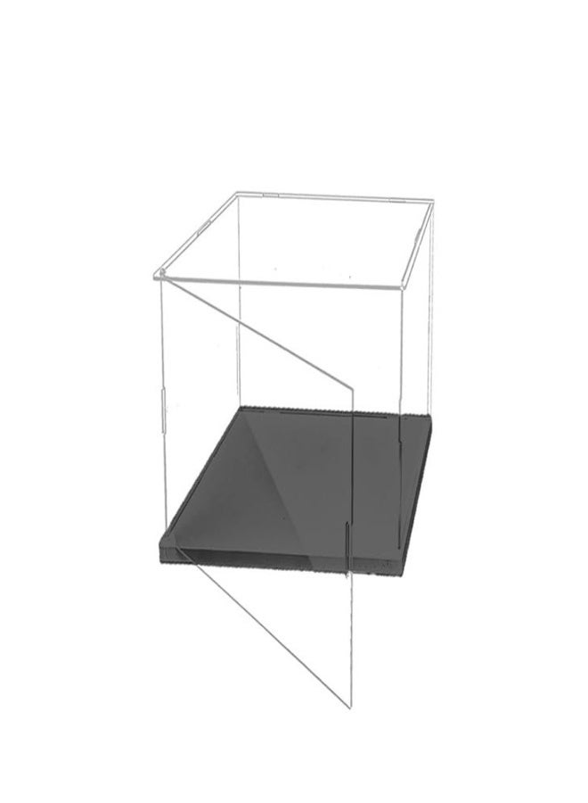 Clear Acrylic Display Case, Dustproof Protection Showcase Organizer, Self-Assembly Acrylic Box with Black Thick Base and Side Door, Suitable for Collectibles, Organization (10X10X15cm)  - Image 1