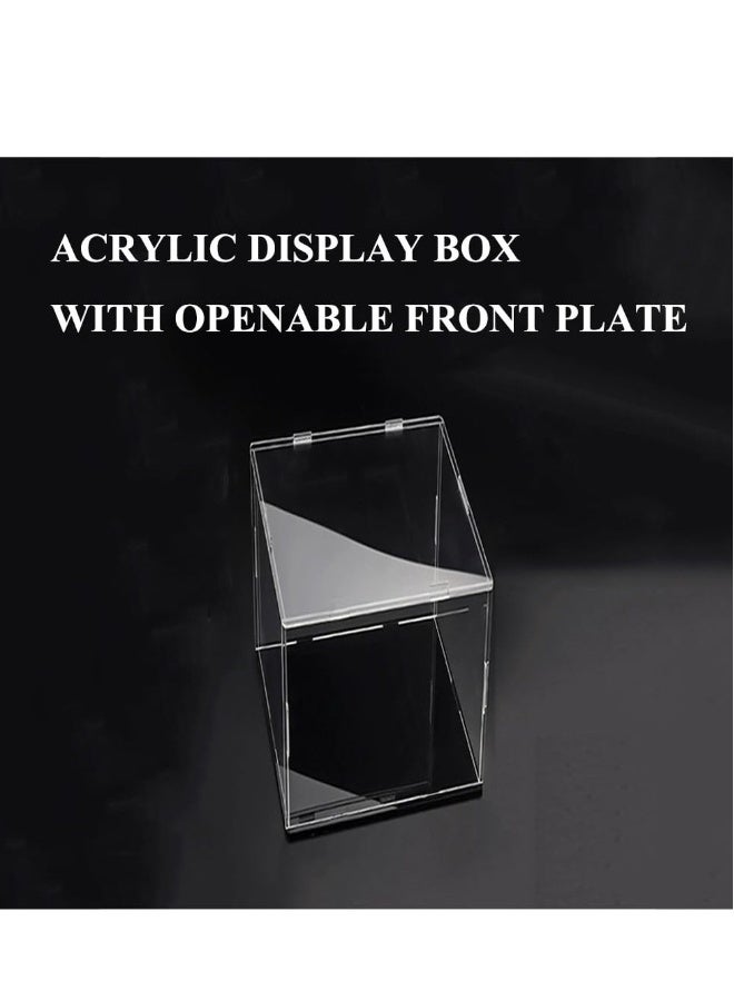 Clear Acrylic Display Case, Dustproof Protection Showcase Organizer, Self-Assembly Acrylic Box with Black Thick Base and Side Door, Suitable for Collectibles, Organization (10X10X15cm)  - Image 2