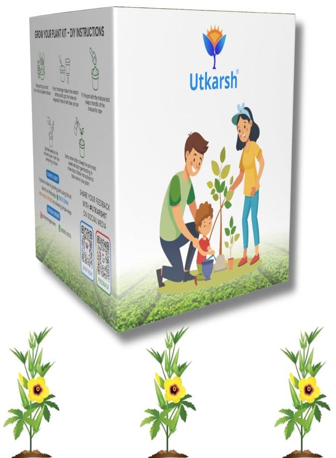 Utkarsh Okra Seed Starter DIY Grow Kit for Gifting | Best Eco-Friendly Return Gift Ideas for Kids & Beginners | Easy to Grow it Yourself Gardening Set for Home & Kitchen Garden | Pack of 1 - Image 1