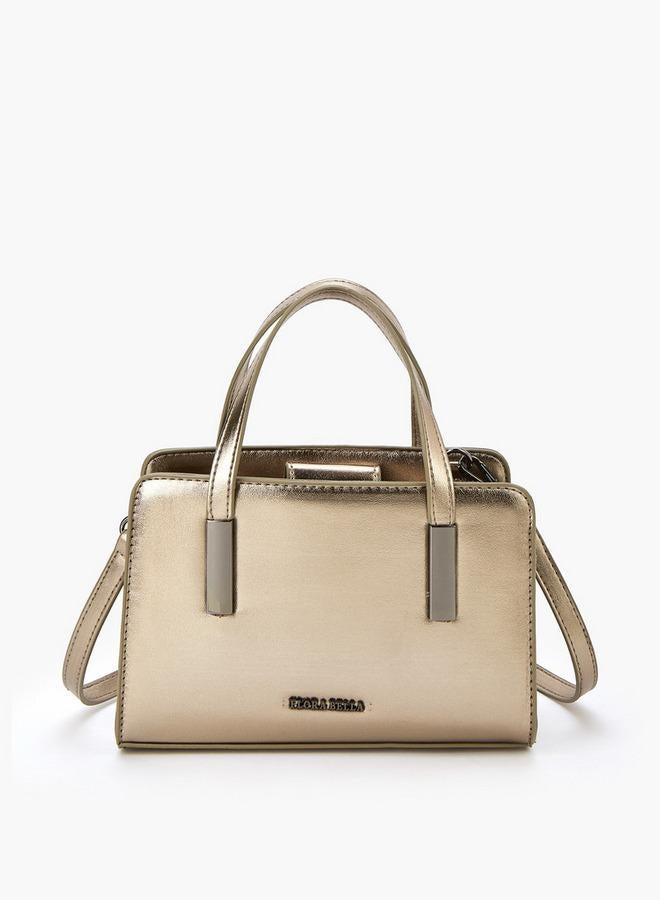 Flora Bella By Shoexpress Metallic Tote Bag with Double Handle and Zip Closure - Image 1