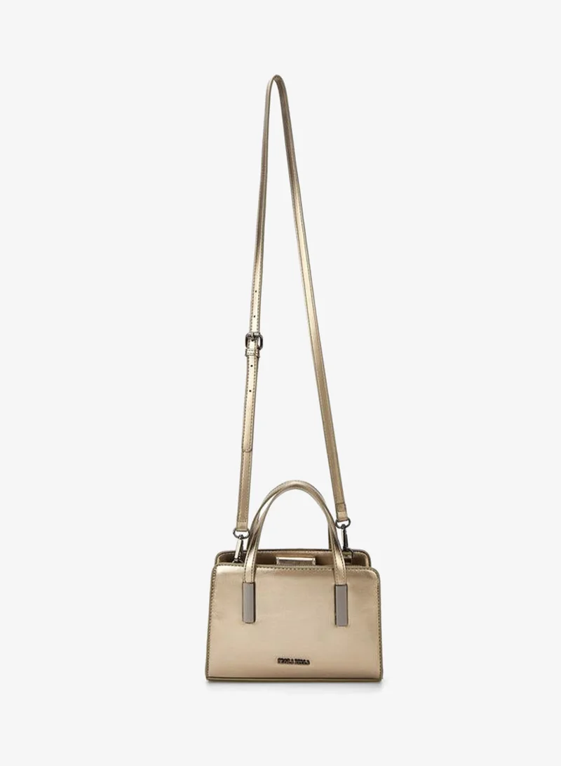 Flora Bella By Shoexpress GREY Metallic Tote Bag with Double Handle and Zip Closure for Women | Best Price UAE