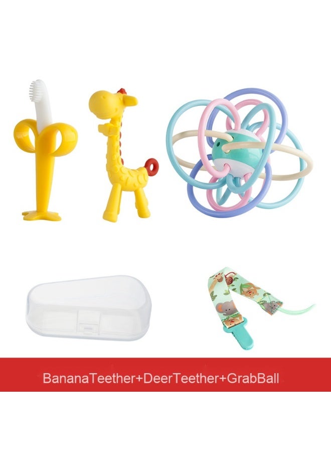 Baby Fruit Teether - Mushroom Banana Giraffe Matchstick Monkey Teether 