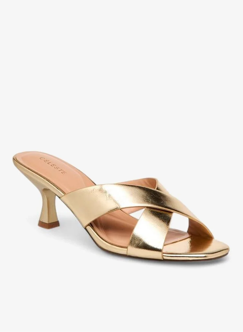 سيليست صنادل نسائية بكعب هريرة متقاطع