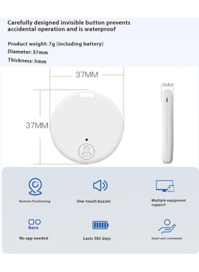 Smart Finder Bluetooth Smart Air Tag Anti Lose Reminder key Finder Works with Android/IOS Tracker AirTag for Keys, Kids, Elderly, Pet, Bags and Wallets (White) - Image 4