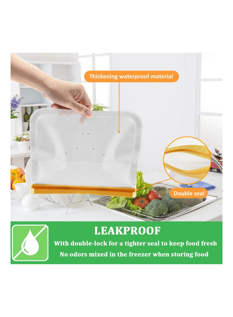 SYOSI 10 Pcs Reusable Food Storage Bags Leakproof Silicone BPA Free Snack for Home Kids School Lunch Marinate Travel Salad Fruit and Picnic  - Image 4