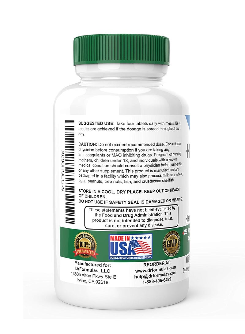 DrFormulas هايروميغا 3 في 1 فيتامينات نمو الشعر مع مثبط DHT مكمل البيوتين للشعر والبشرة والأظافر للنساء والرجال 120 حبة - Image 3