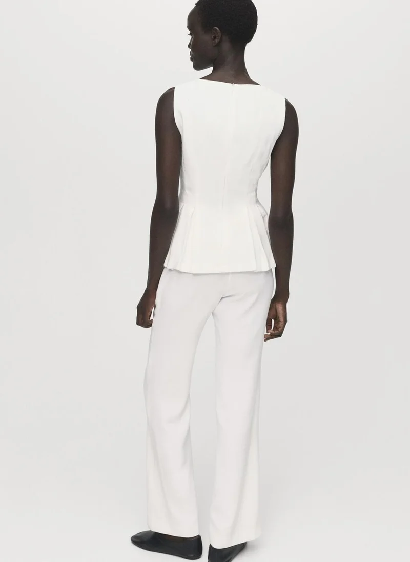 MANGO Peplum top with pleat detail