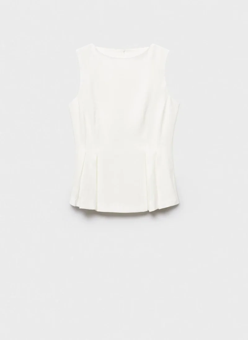 MANGO  Peplum top with pleat detail for Women | Best Price UAE