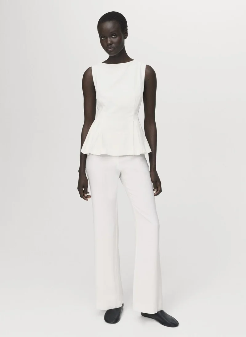 MANGO  Peplum top with pleat detail for Women | Best Price UAE