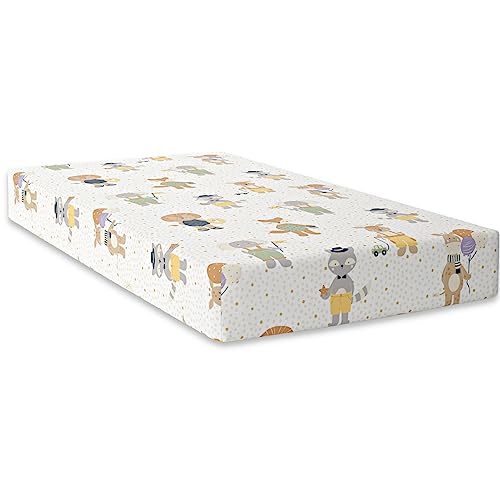 haus & kinder Haus and Kinder 100% Cotton Fitted Cot Crib Sheet | Bed Sheets for Newborn Baby Crib Mattress | Deep Pocket All Round Elastic Fitted Crib Sheet for Baby| Size 132 cm x 71 cm | Jungle Party - Image 3