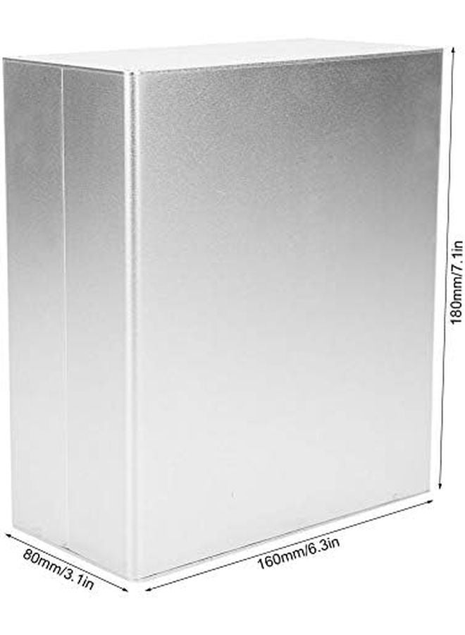 Silver Aluminum Electronic Enclosure Project Box 180x160x80mm For Audio Amplifier DIY - Image 4