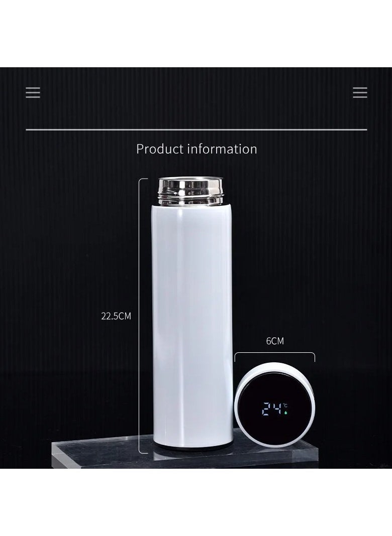 Generic Smart Measuring Stainless Steel Vacuum Mug – Double-Wall Insulated Travel Cup with Leak-Proof Lid, Cartoon Design, Reusable Water Bottle for Business & Daily Use  - Image 3