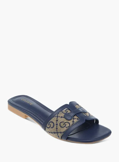 سيليست Womens Textured Slip-On Sandals