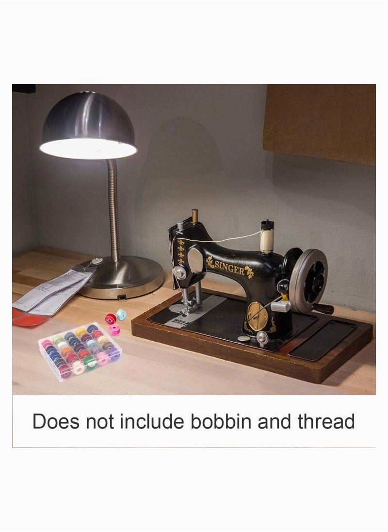 Bobbin Case, Bobbins Spool for Thread, Machine Organizer Plastic Transparent 25 Slots Empty Spools Box, Sewing Craft Case Storage Box (2Pack)