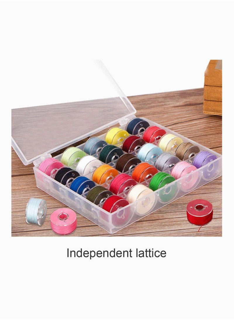 Bobbin Case, Bobbins Spool for Thread, Machine Organizer Plastic Transparent 25 Slots Empty Spools Box, Sewing Craft Case Storage Box (2Pack)