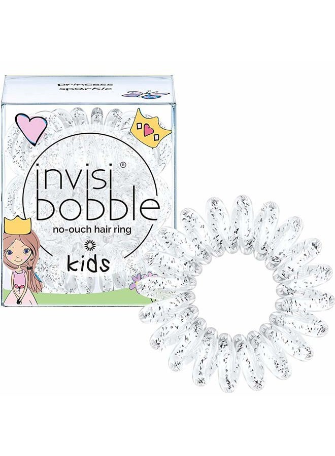 invisibobble Kids Spiral Hair Ring - Princess Sparkle - No-Ouch Coil Hair Ties with Strong Grip, Non-Soaking, High Wearing Comfort Updo Tool for Girls Toddlers and Kids - Image 1