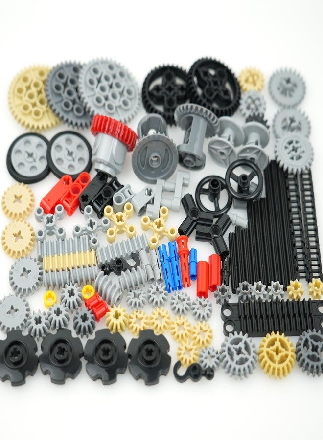 BroTex Technical Parts Pieces Building Set Accessories, Gears Pins Connectors Wheels Axles Racks Differentials, Engine Kits Cars Compatible Major Brands - Image 5