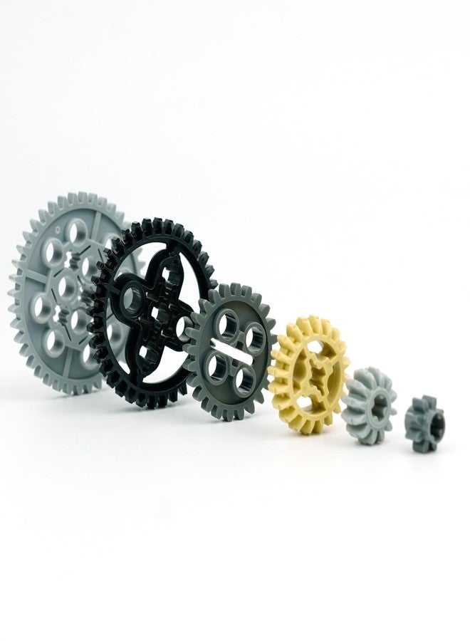 BroTex Technical Parts Pieces Building Set Accessories, Gears Pins Connectors Wheels Axles Racks Differentials, Engine Kits Cars Compatible Major Brands - Image 4