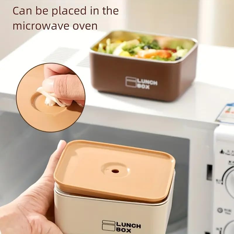 AMPLIN Stainless Steel Lunch Box, Airtight Leakproof Food Storage Containers with Lids, Reusable Stackable Tiffin Box for Kids, Office, School, Travel, BPA Free, Durable Meal Prep Box (4PC Set) - Image 5