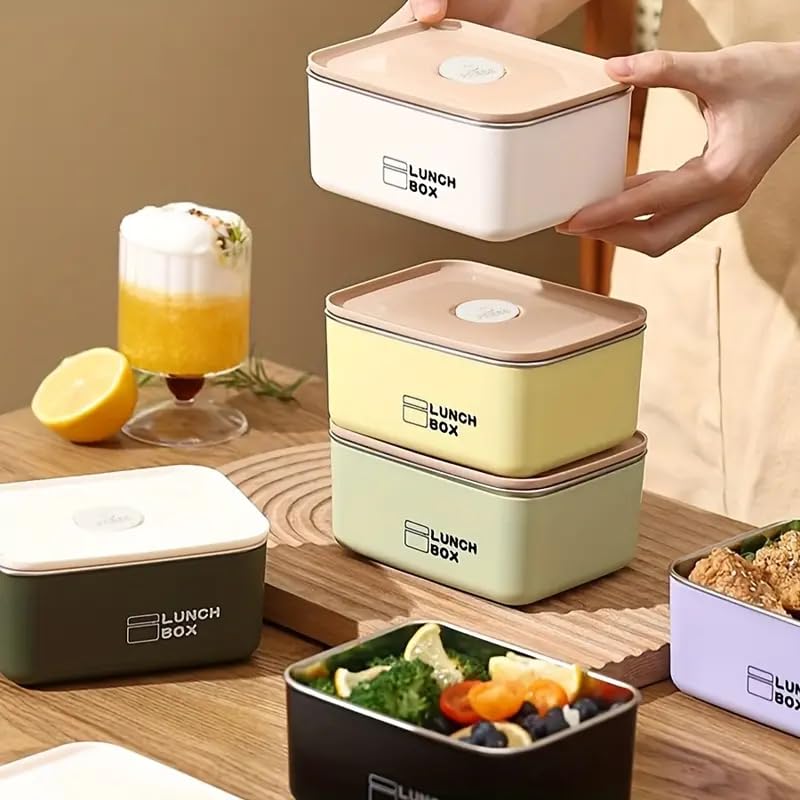 AMPLIN Stainless Steel Lunch Box, Airtight Leakproof Food Storage Containers with Lids, Reusable Stackable Tiffin Box for Kids, Office, School, Travel, BPA Free, Durable Meal Prep Box (4PC Set) - Image 1