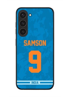 Rugged Black Edge Case for Samsung Galaxy S23+ 5G, Slim fit Soft Case Flexible Rubber Edges Thin Cover - Player Name - Sanju Samson, Jersey Number- 9