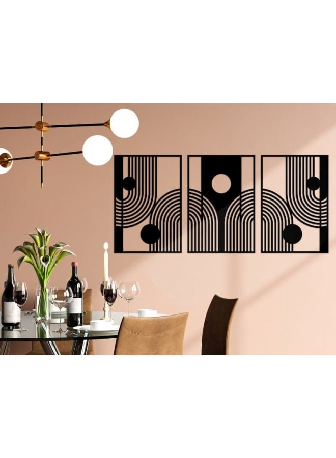 هوم جاليري لوحة جدارية خشبية هندسية على طراز بوهو - Image 3