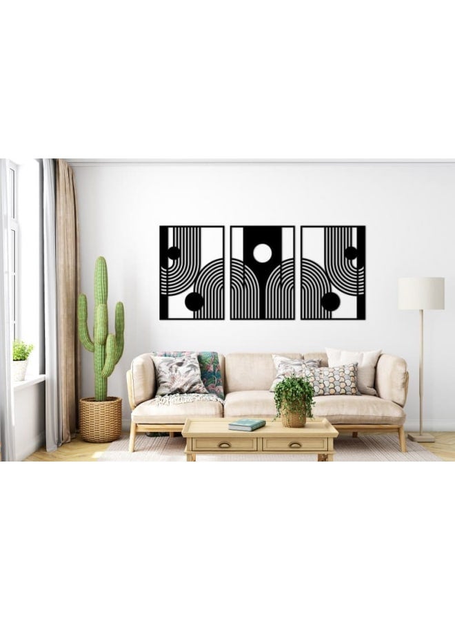 هوم جاليري لوحة جدارية خشبية هندسية على طراز بوهو - Image 1