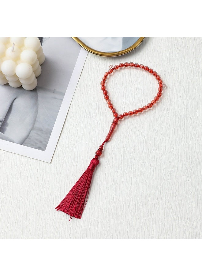 NIBEMINENT 33 Muslim Prayer Beads Red Core/8mm 