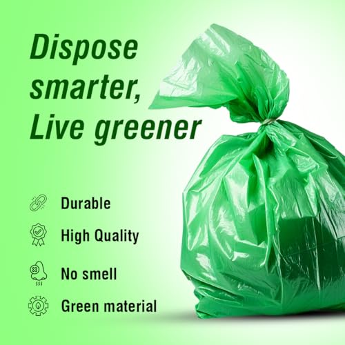 Beco Eco-Friendly Garbage Bags | 90 Pcs | Medium-19 x 21 Inches | 30 Bags x 3 Rolls | Green | Dustbin/Trash Bags with Detachable Drawstrings | For Dry & Wet waste - Image 2