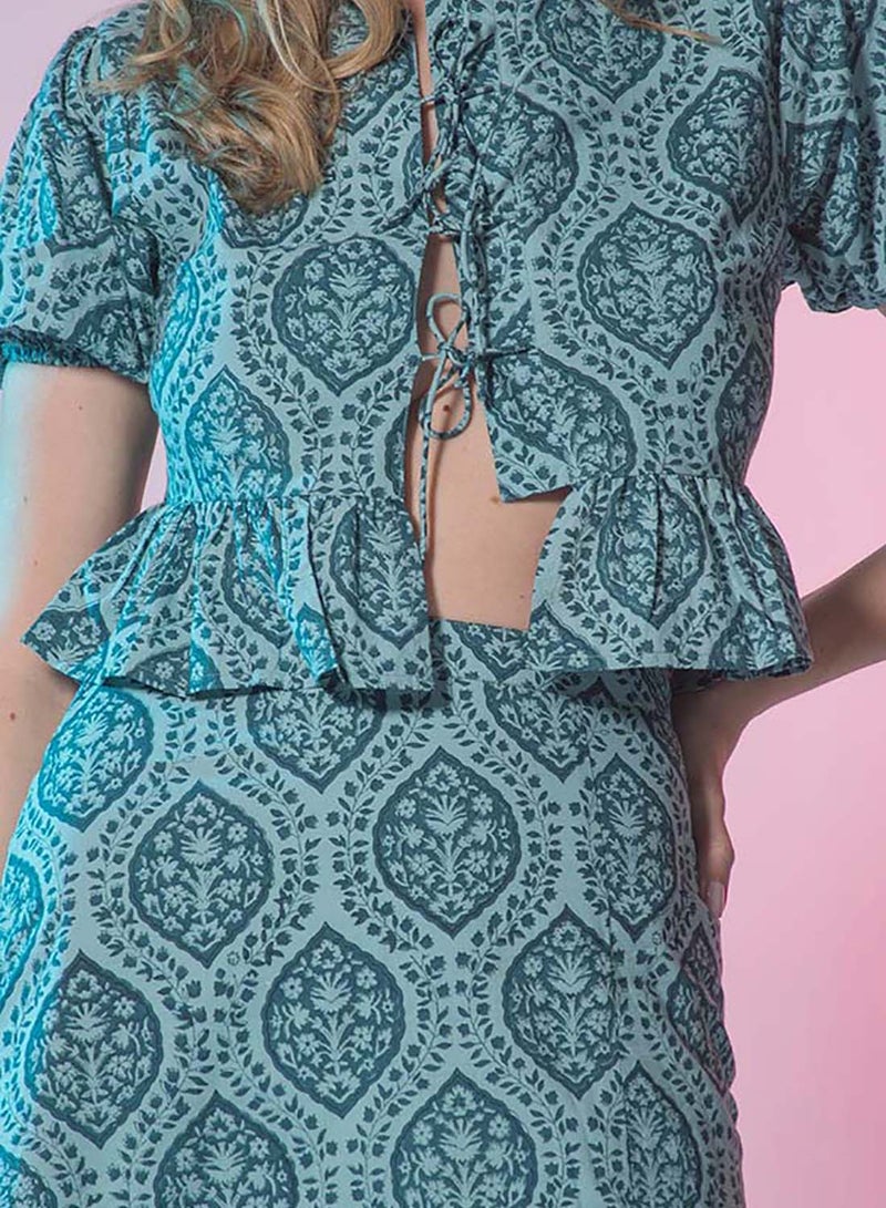 Virgio VIRGIO 100% Cotton Jaipur Block Print Tie Top  - Image 4