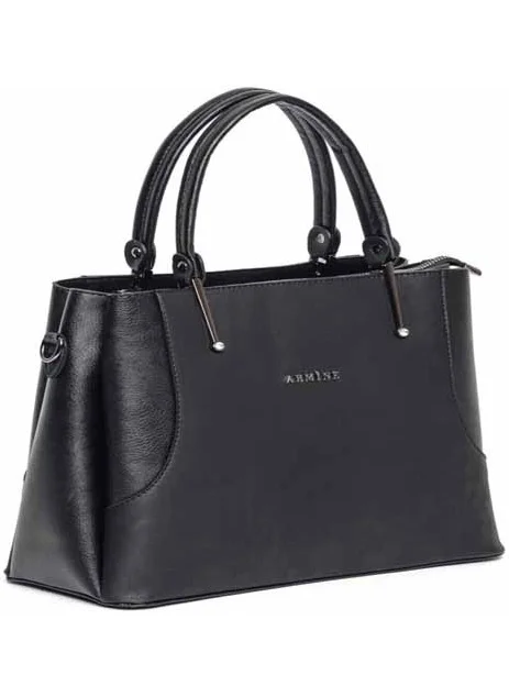 ARMINE Women's Black Plain Hand and Shoulder Bag