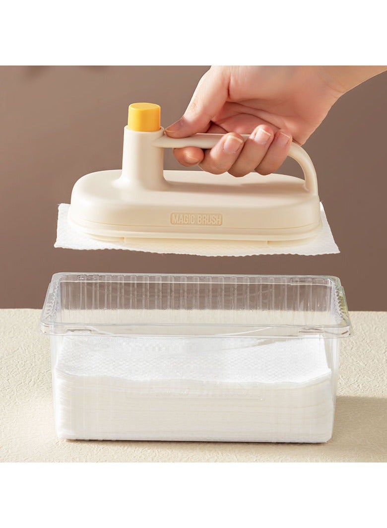 general Kitchen Disposable Cleaning Wipes Set - 1 Dispenser + 100 Sheets Press-to-Dispense Non-Woven Cloths Lint-Free & Super Absorbent - Image 1