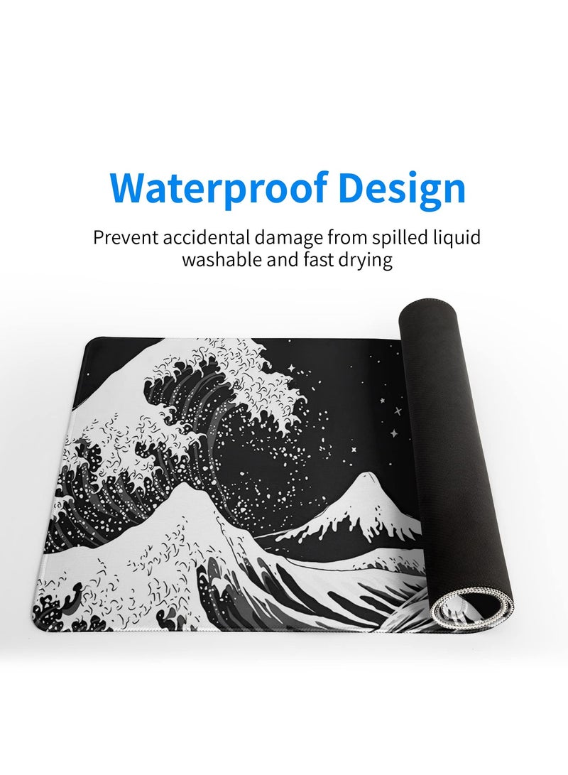 Extended Gaming Mouse Pad, 31.5x11.8 Inch Large Mouse Mat Desk Pad, Long Computer Keyboard Mouse Mat Mousepad with 3mm Non-Slip Base and Stitched Edge for Work, Game, Office, Home - Image 4