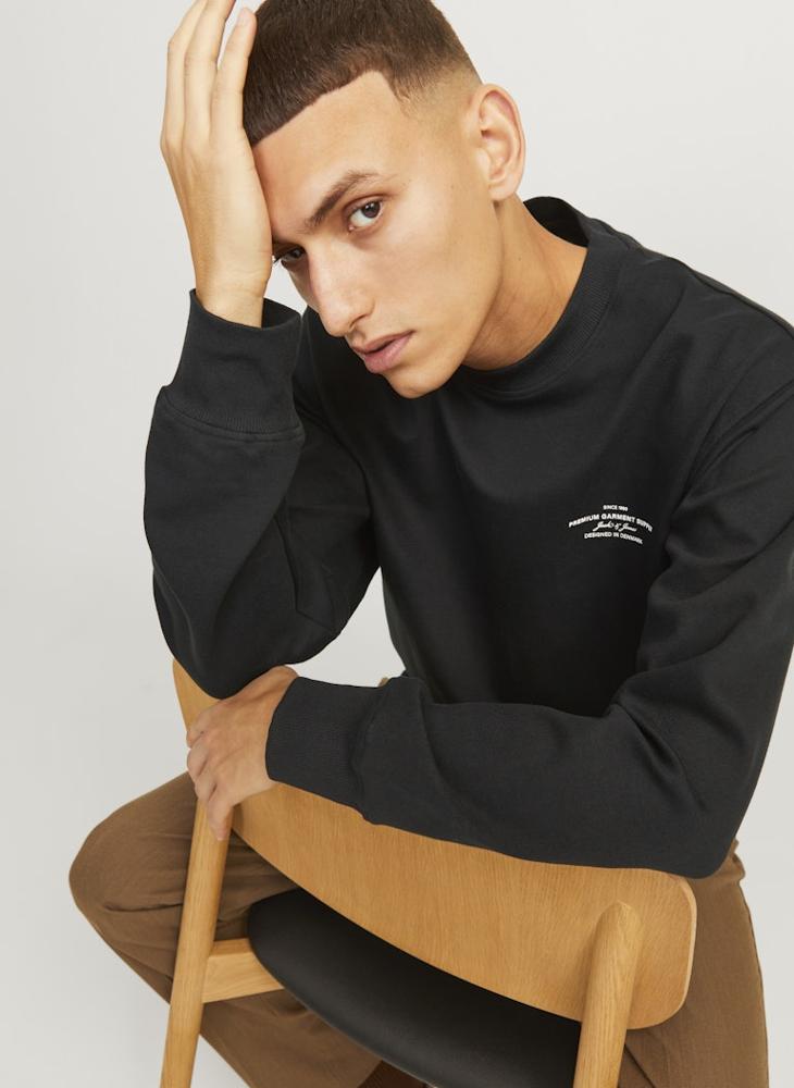 JACK & JONES Text Print Regular Fit Crew Neck Sweatshirt - Image 3