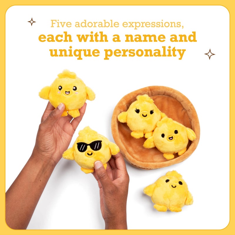 WHAT DO YOU MEME? Emotional Support Chickies by Relatable, Cuddly Plush Toys and Stuffed Animals, Includes 5 Plushies with Basket, Perfect or Cute Stocking Stuffer for Kids and Teens - Image 2